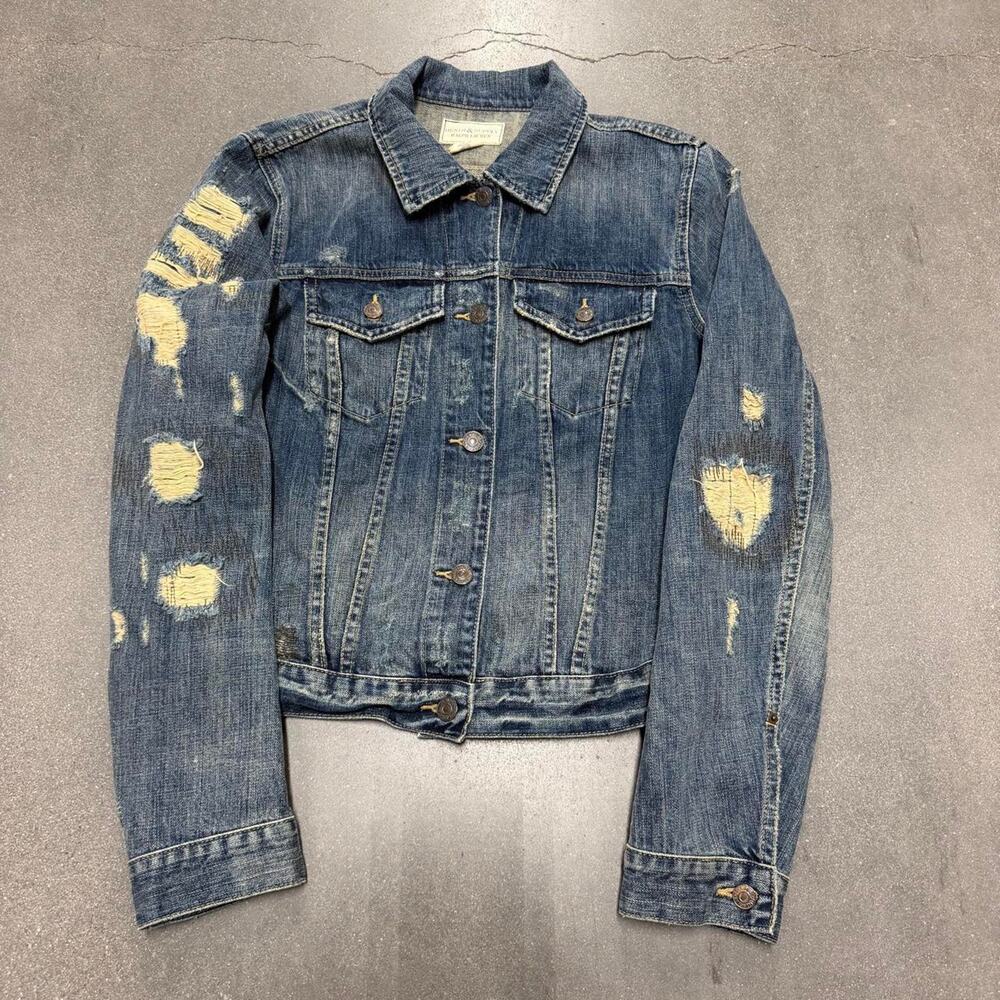 Denim & Supply Ralph Lauren Distressed Denim Jacket Patchwork Women’s M